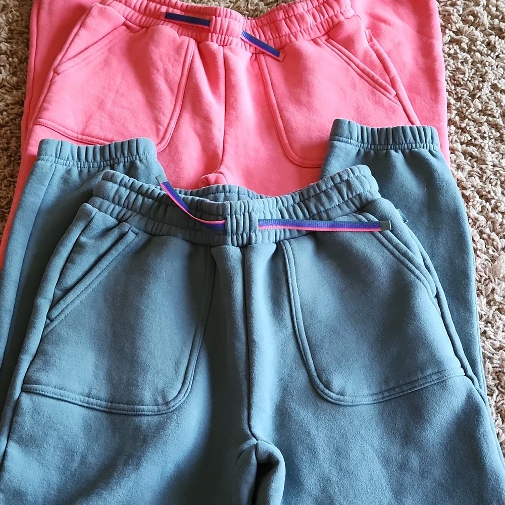 Mondetta Pink and Green Sweatpants Joggers Soft Fleece Size Girls 10/12 - Picture 2 of 9